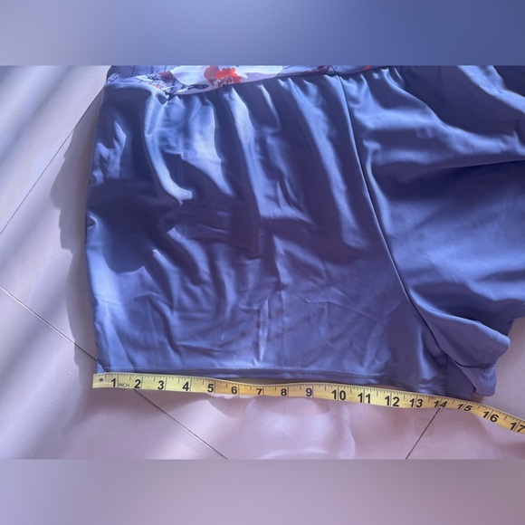 umbranded swim short plus size 2X eslastic and floral waist gray - Picture 11 of 14